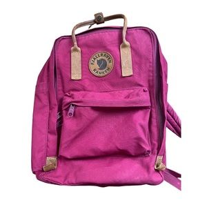 Fjallraven Women's Kanken No.2 Laptop Backpack 15 brown leather raspberry red